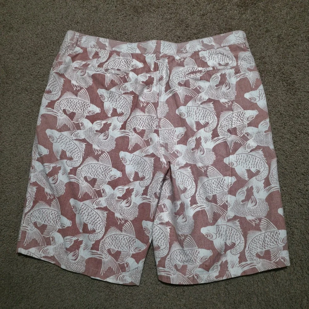 Reyn Spooner Shorts Mens 40 Hawaiian Fish Floral Print Casual Aloha Summer
